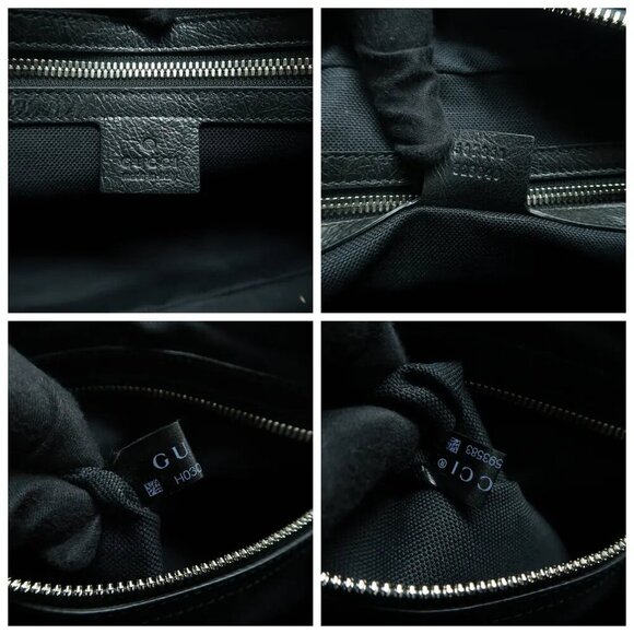 100% Authentic GUCCI Morpheus Black Leather Satchel 1189-121224 - Picture 11 of 12